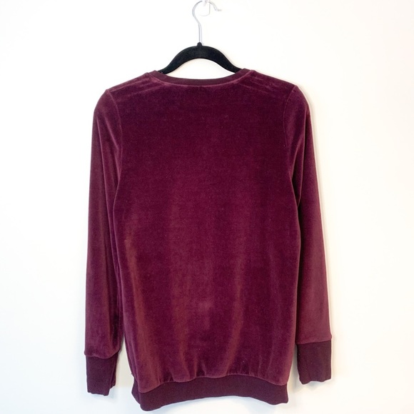 Fabletics Liane Velvet Dark Maroon Pullover Size XS - Picture 4 of 8